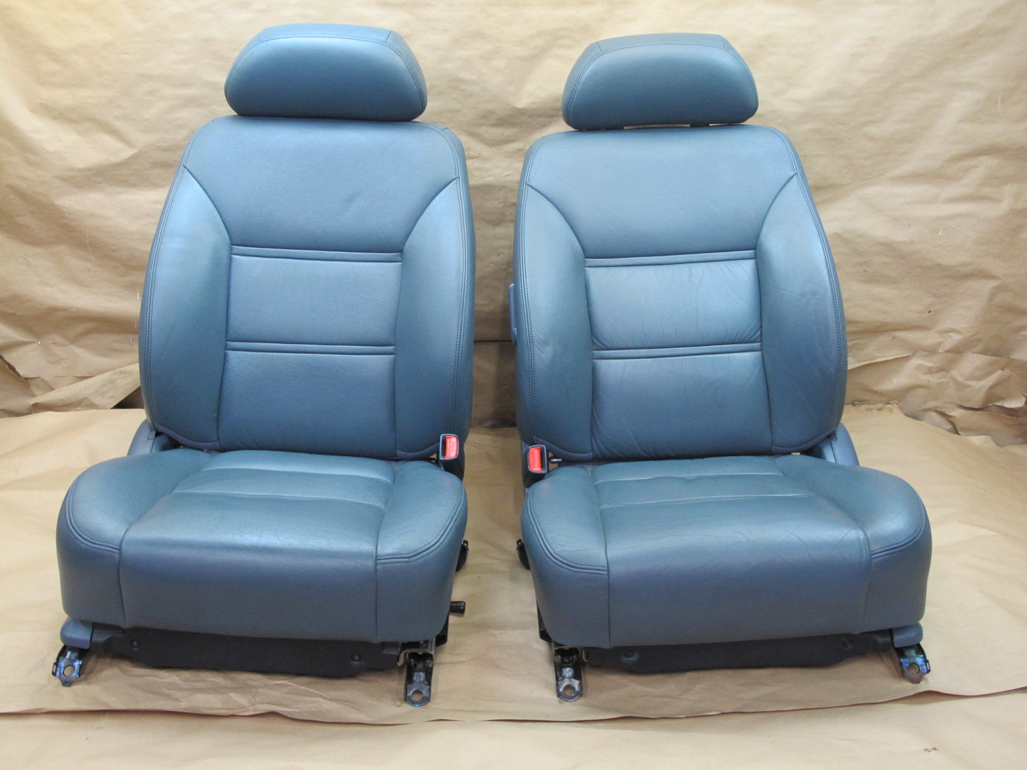 1992-1993 Lexus ES300 Front Left & Right Leather Seats Dark Blue OEM