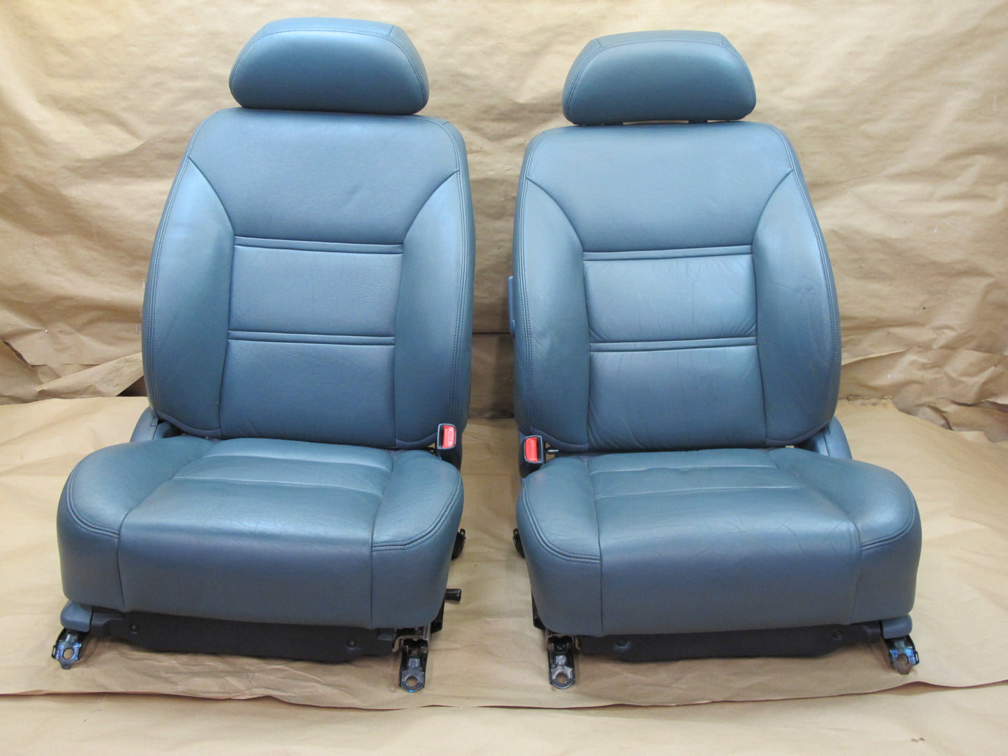 1992-1993 Lexus ES300 Front Left & Right Leather Seats Dark Blue OEM