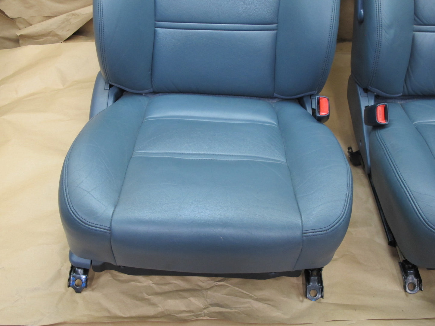 1992-1993 Lexus ES300 Front Left & Right Leather Seats Dark Blue OEM