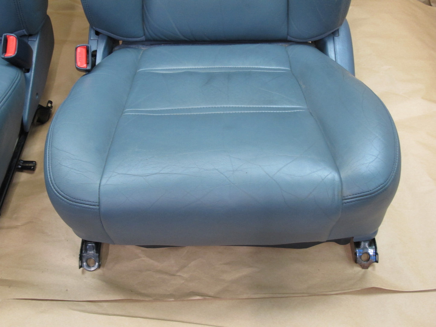 1992-1993 Lexus ES300 Front Left & Right Leather Seats Dark Blue OEM