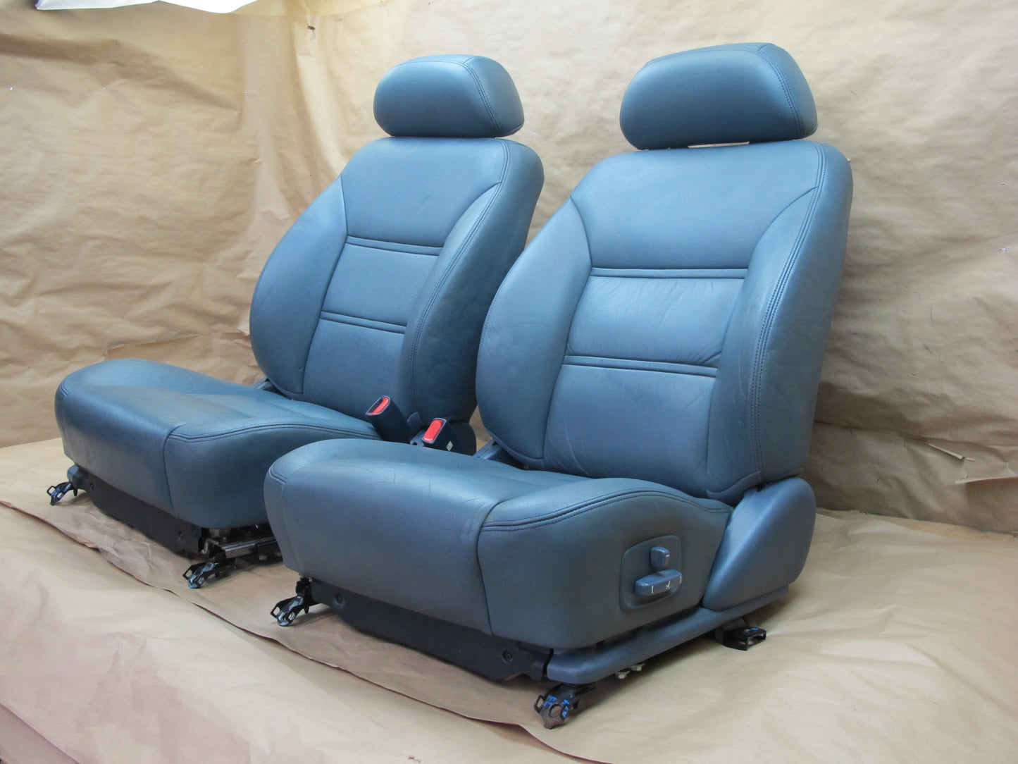 1992-1993 Lexus ES300 Front Left & Right Leather Seats Dark Blue OEM