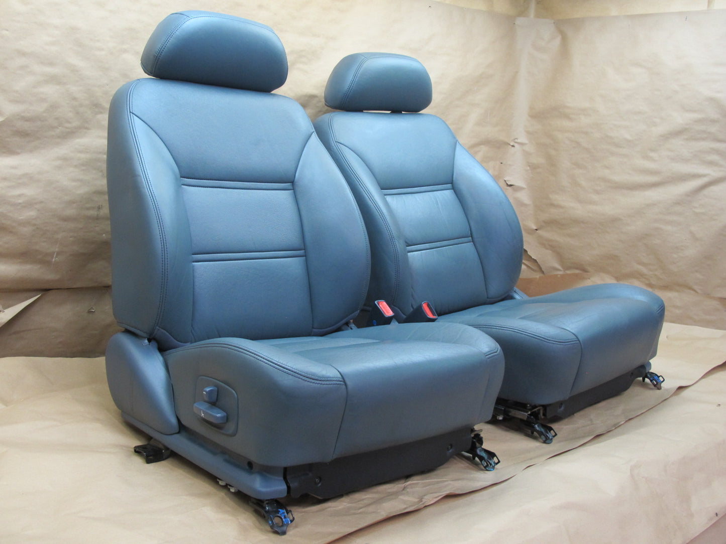 1992-1993 Lexus ES300 Front Left & Right Leather Seats Dark Blue OEM