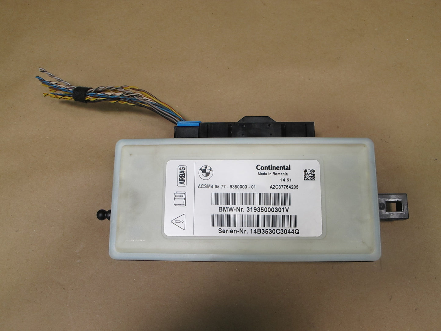 12-18 BMW F06 F12 F13 6-SERIES SRS AIRBAG CONTROL MODULE UNIT 9350003 OEM