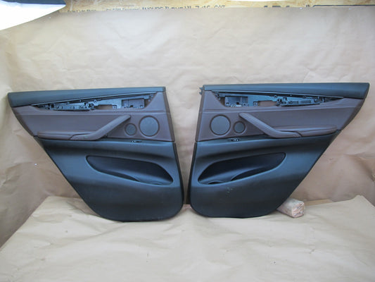 14-18 BMW F15 X5 Set of 2 Rear Door Interior Trim Cover Panel Leather OEM