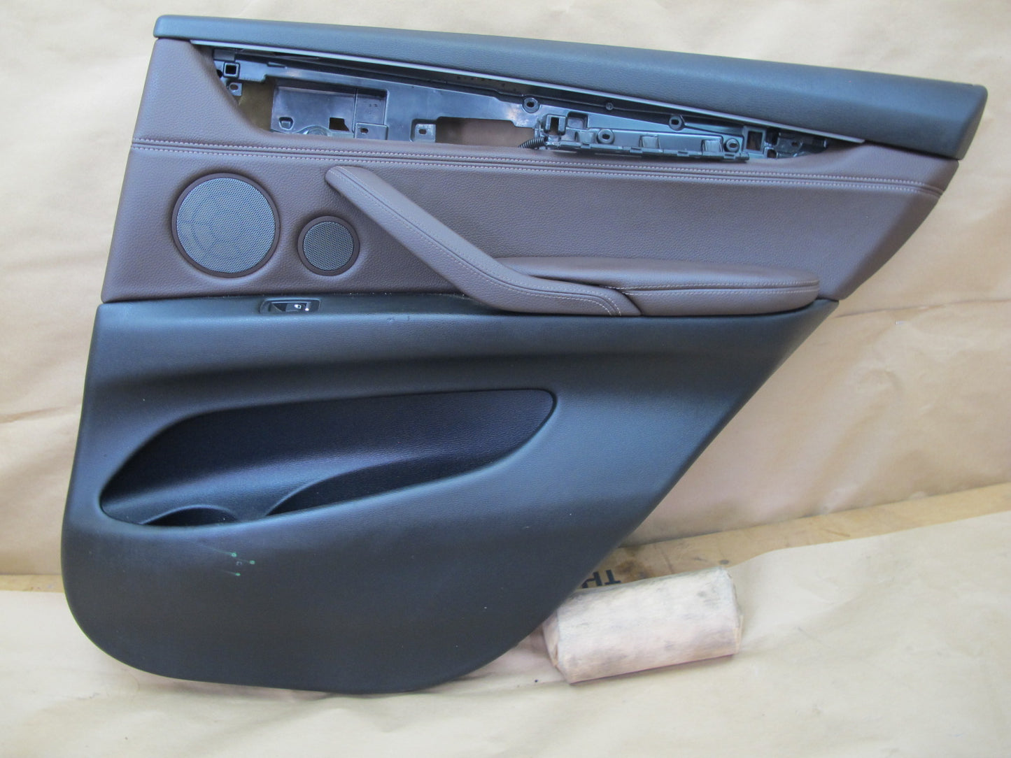 14-18 BMW F15 X5 Set of 2 Rear Door Interior Trim Cover Panel Leather OEM