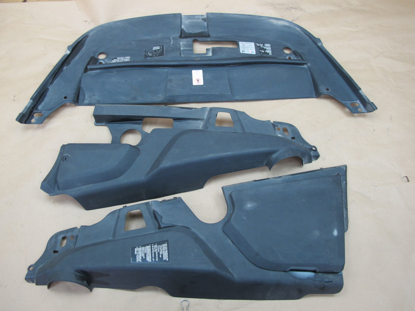 11-14 Porsche Cayenne 958 Left Center Right Under Hood Engine Bay Cover Trim Set