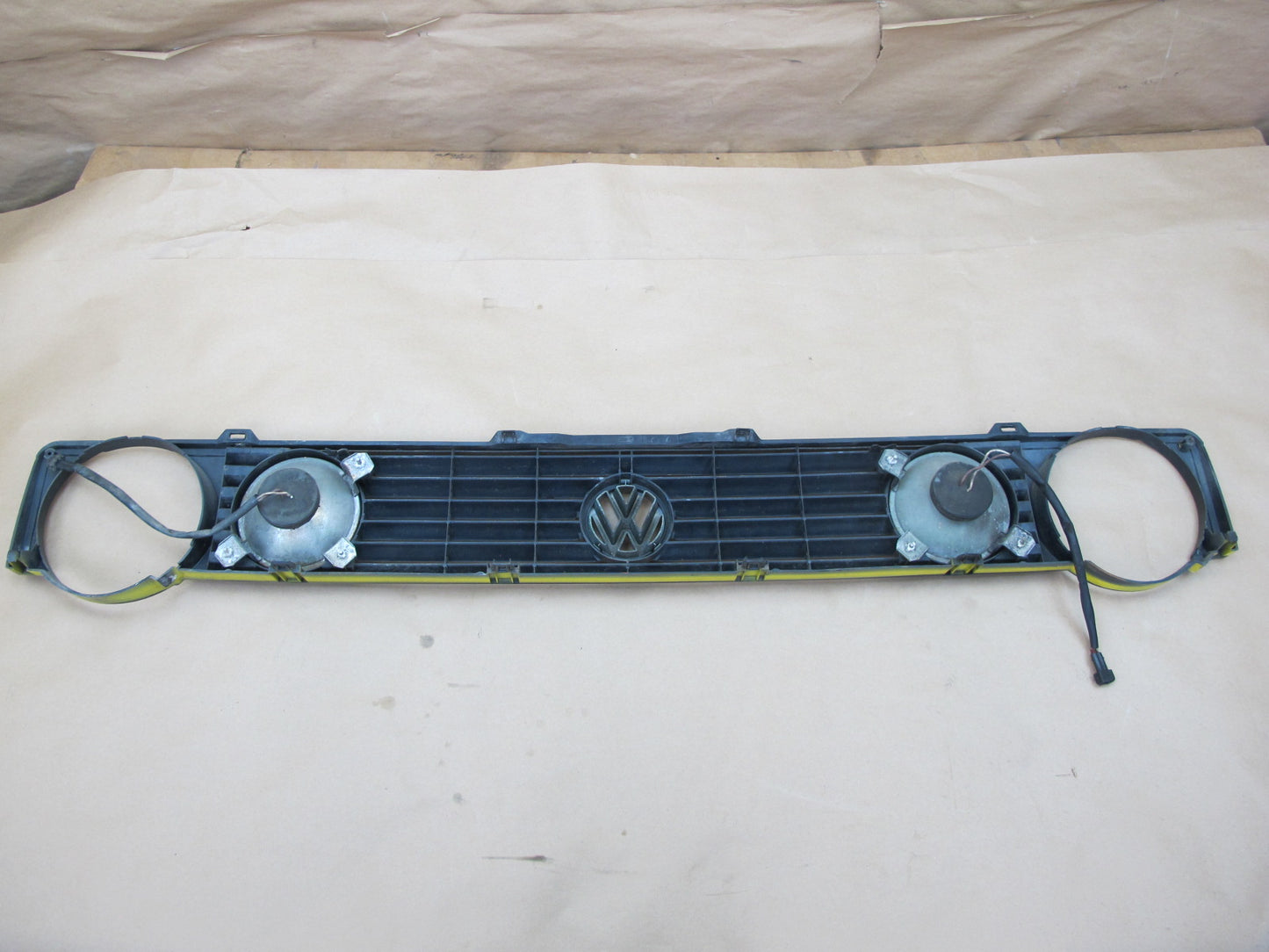 88-93 VW Golf MK1 Cabriolet Quad Round Headlight Grille & Fog Light Assy OEM