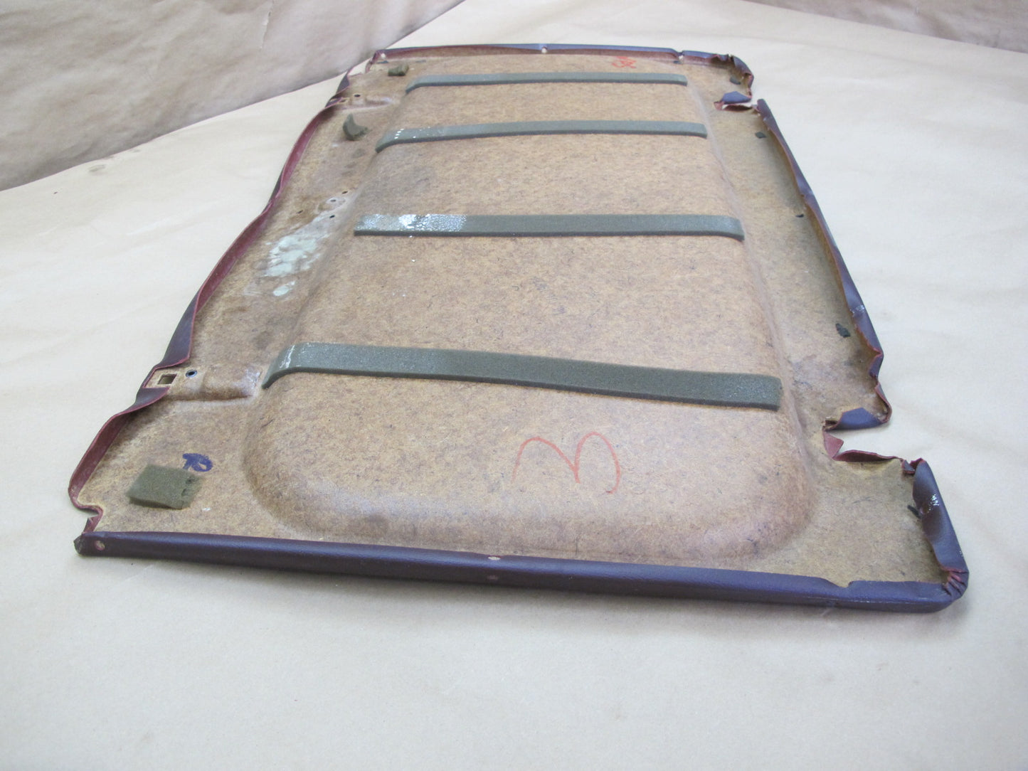 87-89 Porsche 944 Sunroof Headliner Lining Trim Cover Panel Burgundy OEM