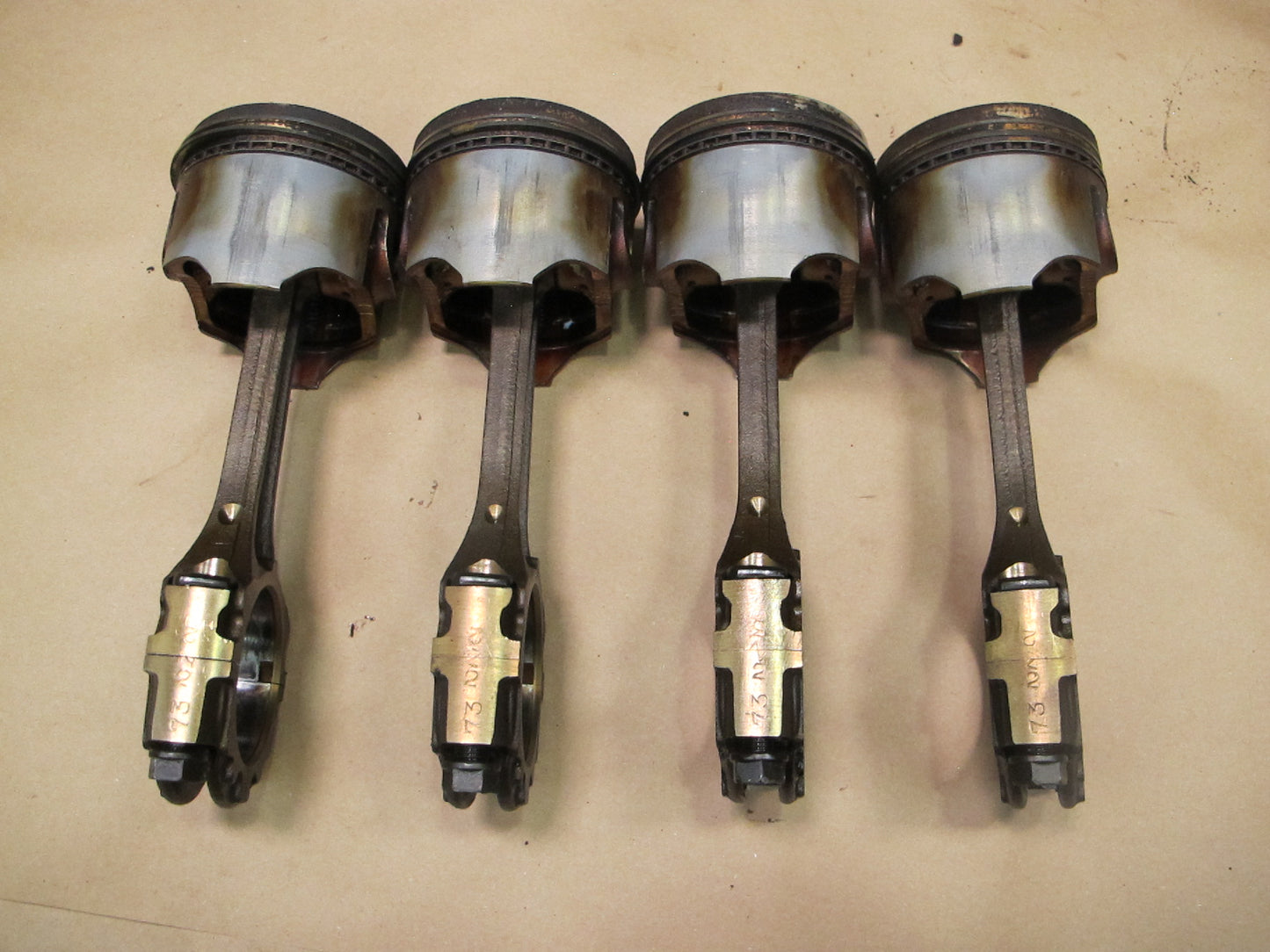 86-92 Toyota Supra MK3 7MGE Set of 4 Engine Piston w Connecting Rod OEM