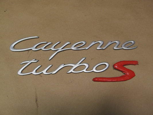 2006 Porsche Cayenne 955 Turbo S Rear Trunk Lid Emblem Logo Symbol Set