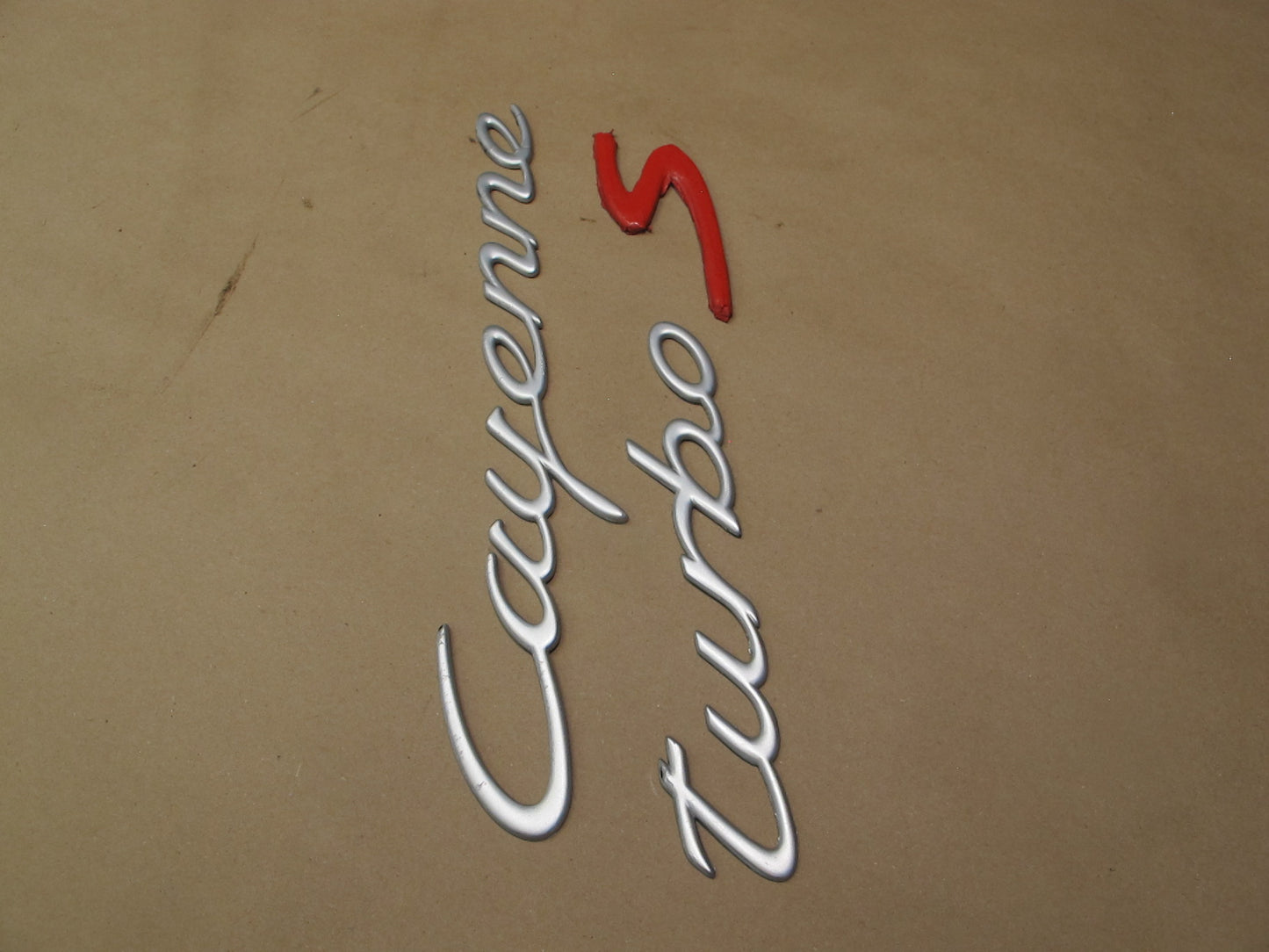 2006 Porsche Cayenne 955 Turbo S Rear Trunk Lid Emblem Logo Symbol Set