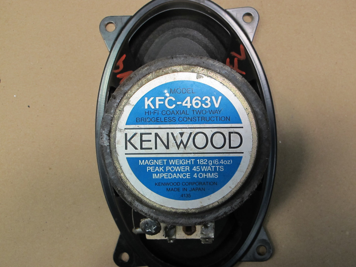 85-93 VW Cabriolet Set of 2 Front Left & Right Door Speaker Kenwood KFC-463V