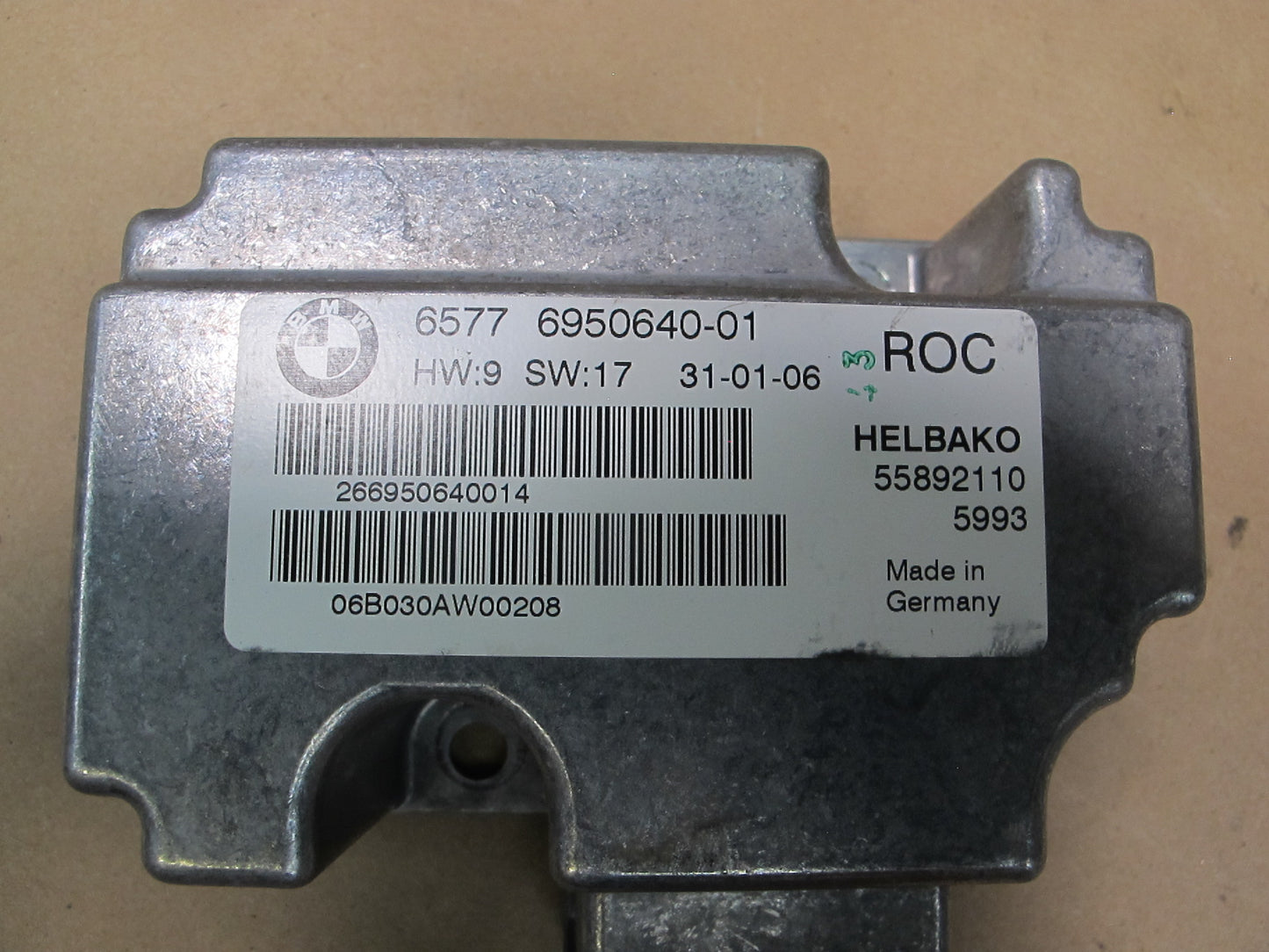 06-10 BMW E64 CONVERTIBLE ROLL OVER DETECTION CONTROL UNIT 6950640 OEM