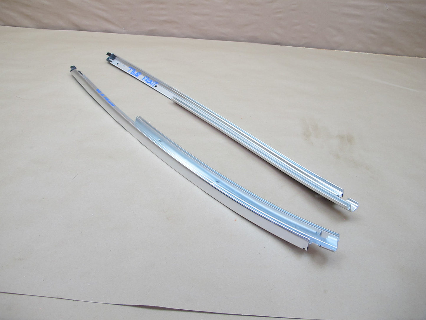 01-06 BMW E46 Convertible Set of 2 Windshield Pillar Chrome Trim Molding OEM