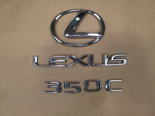 10-15 Lexus IS350 Convertible Rear Trunk Lid Emblem Logo Badge Chrome Set OEM