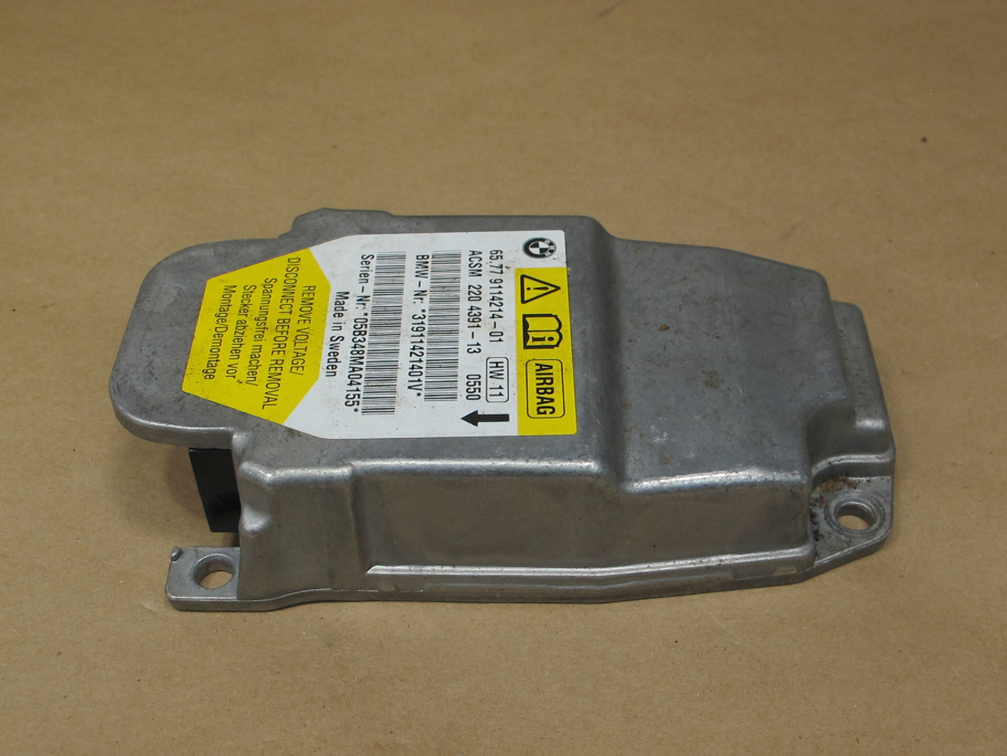 06-08 BMW E85 Z4 SRS AIRBAG CONTROL MODULE UNIT 9114214 OEM