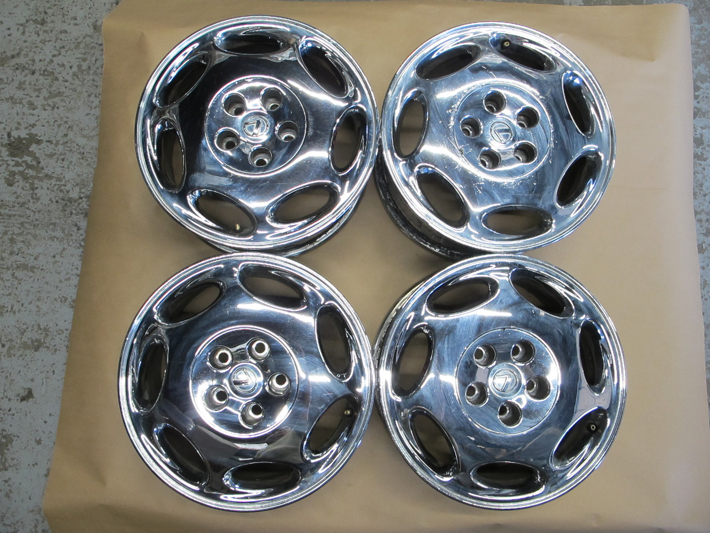 99-00 Lexus UCF20L LS400 16" R16 Chrome Alloy Wheel Rim Set 16X7J ET45 OEM