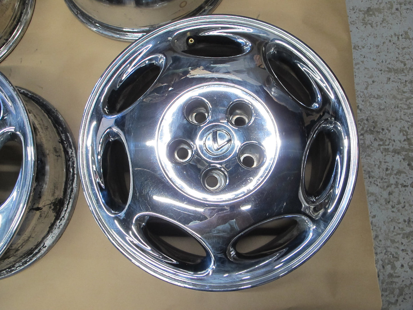 99-00 Lexus UCF20L LS400 16" R16 Chrome Alloy Wheel Rim Set 16X7J ET45 OEM