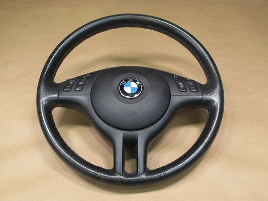 01-06 BMW E46 FRONT LEFT DRIVER SIDE SPORT STEERING WHEEL W/ SRS AIRBAG OEM