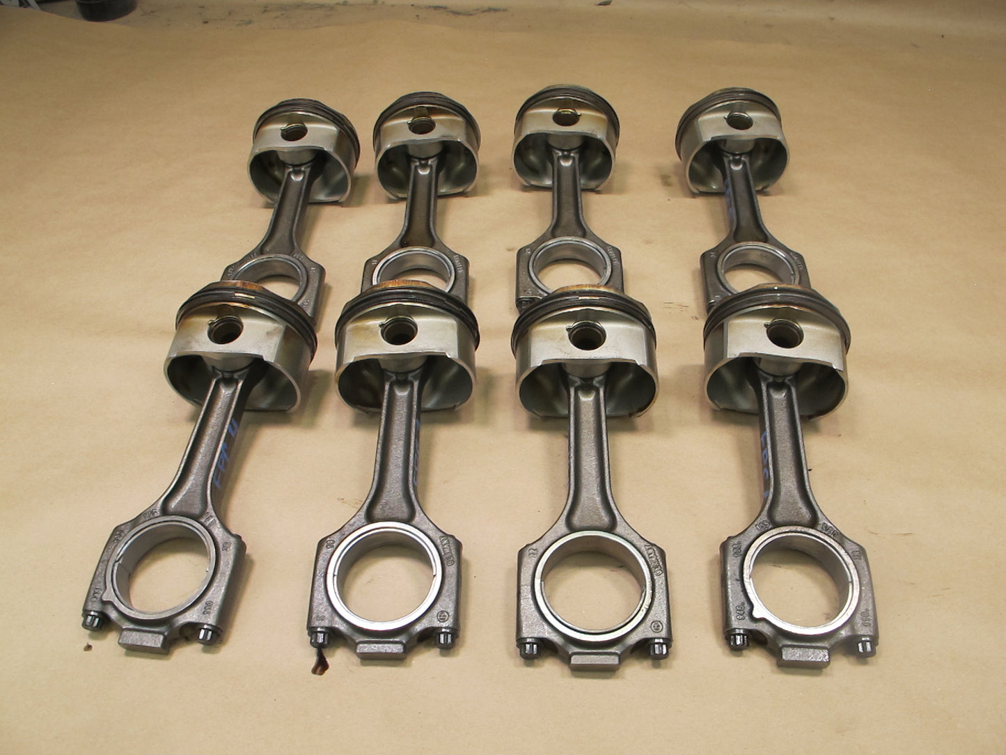 2003-2006 Porsche Cayenne 955 Turbo M48.50 Engine Piston Connecting Rod Set of 8