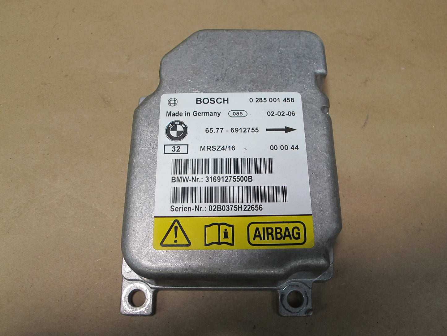 01-06 BMW E46 3-SERIES M3 SRS AIRBAG CONTROL MODULE UNIT 6912755 OEM