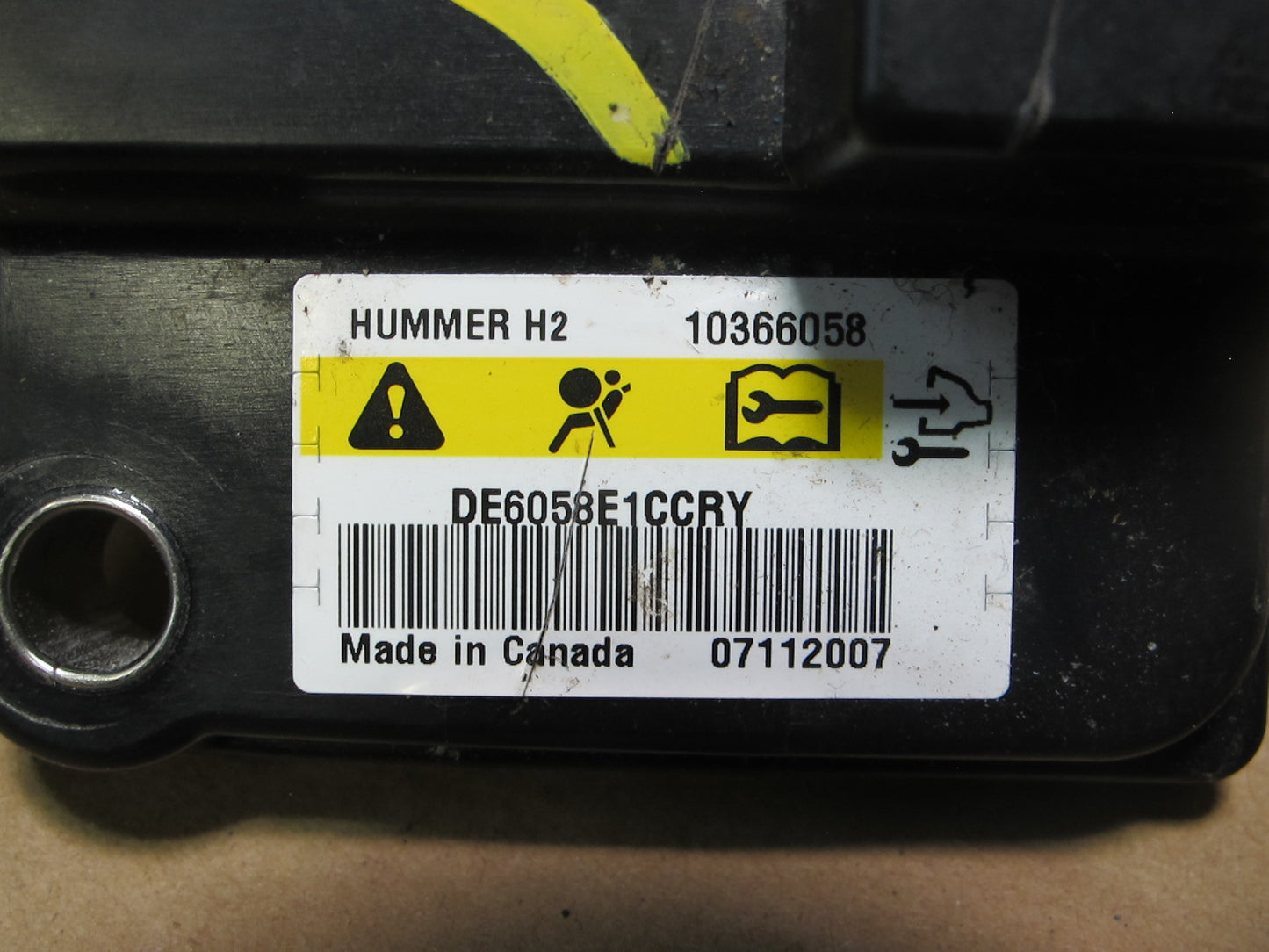 08-09 HUMMER H2 ROLLOVER SRS AIRBAG CONTROL MODULE UNIT 10366058 OEM