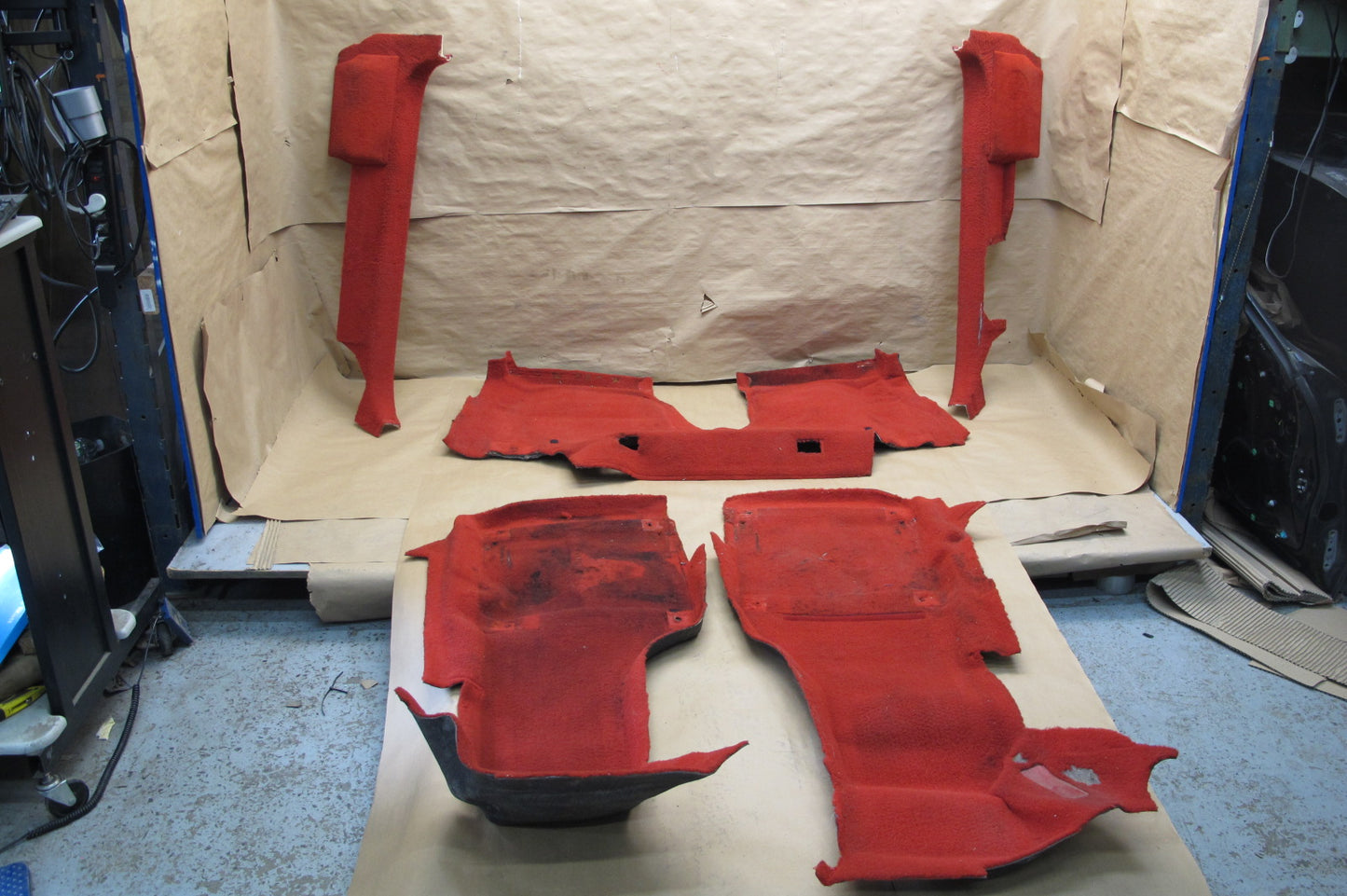 90-91 Chevrolet Corvette C4 Set of 5 Interior Floor MAT Carpet Cover RED OEM