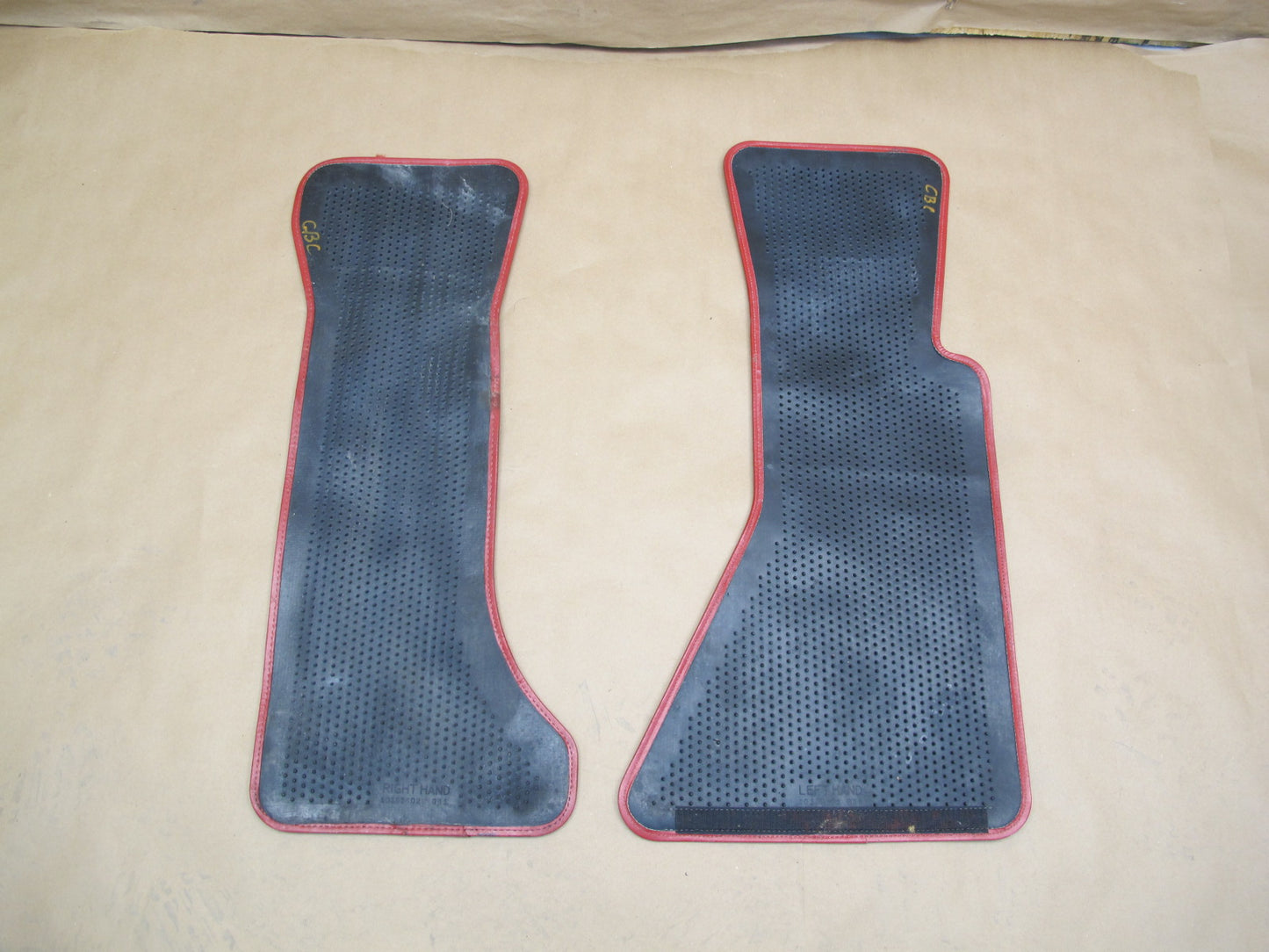 90-91 Chevrolet Corvette C4 Set of 2 Left Right Carpet Floor MAT Flame RED OEM