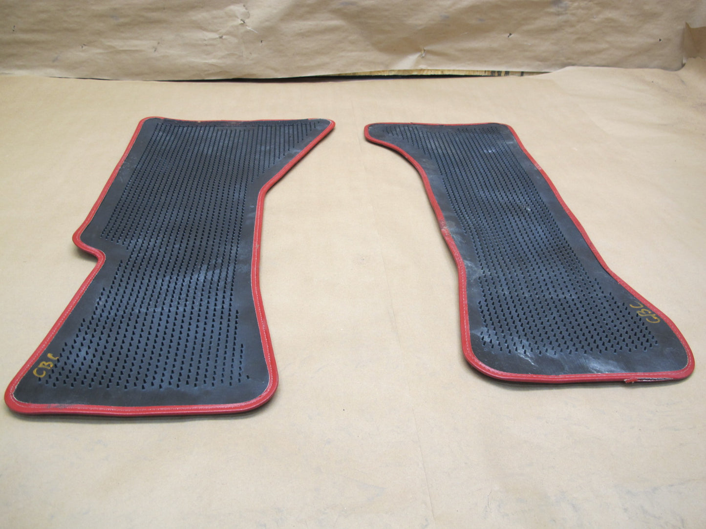 90-91 Chevrolet Corvette C4 Set of 2 Left Right Carpet Floor MAT Flame RED OEM