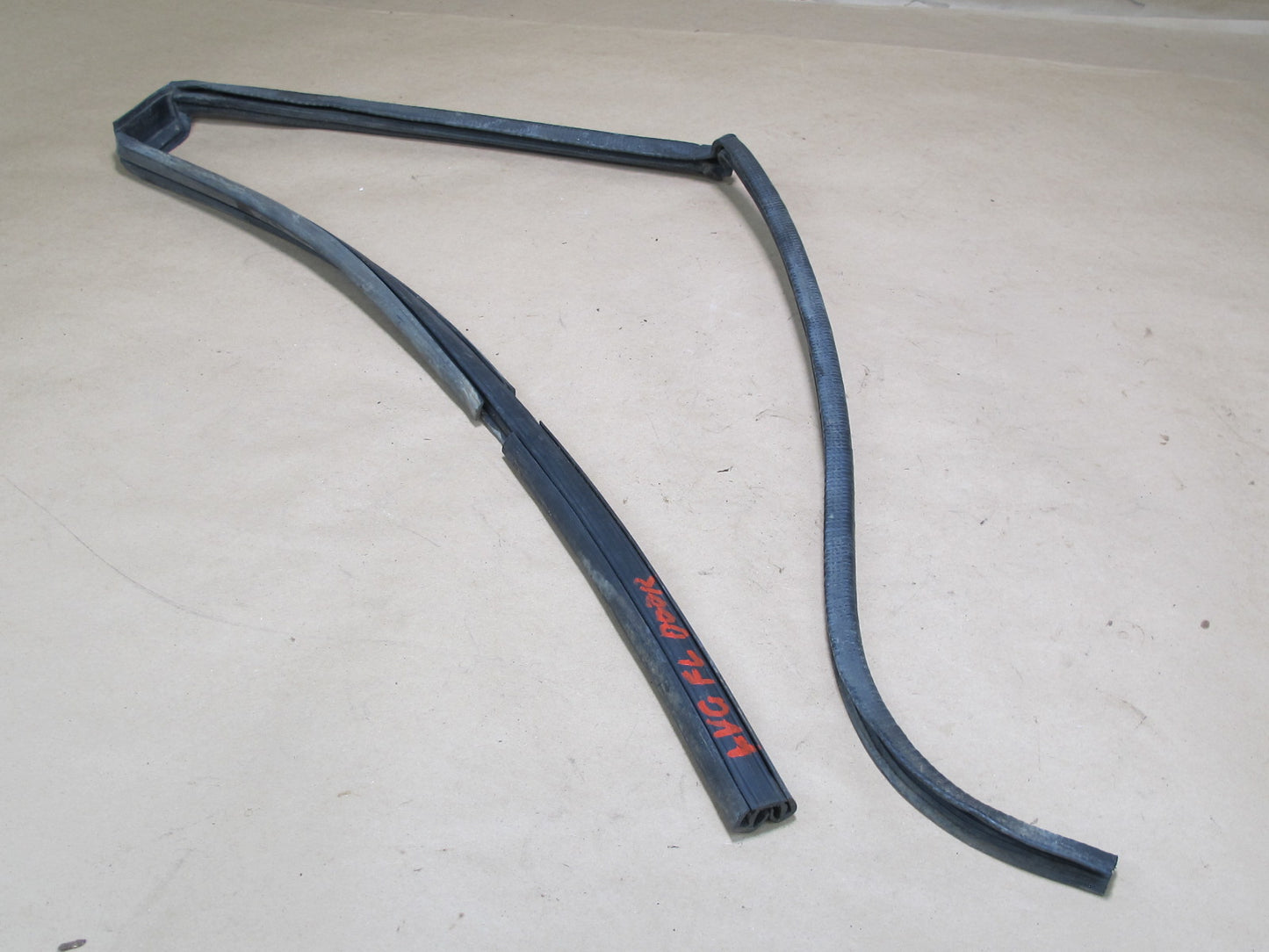 1988 VW MK1 Cabriolet Left & Right Door Header Upper Weatherstrip Seal Set OEM