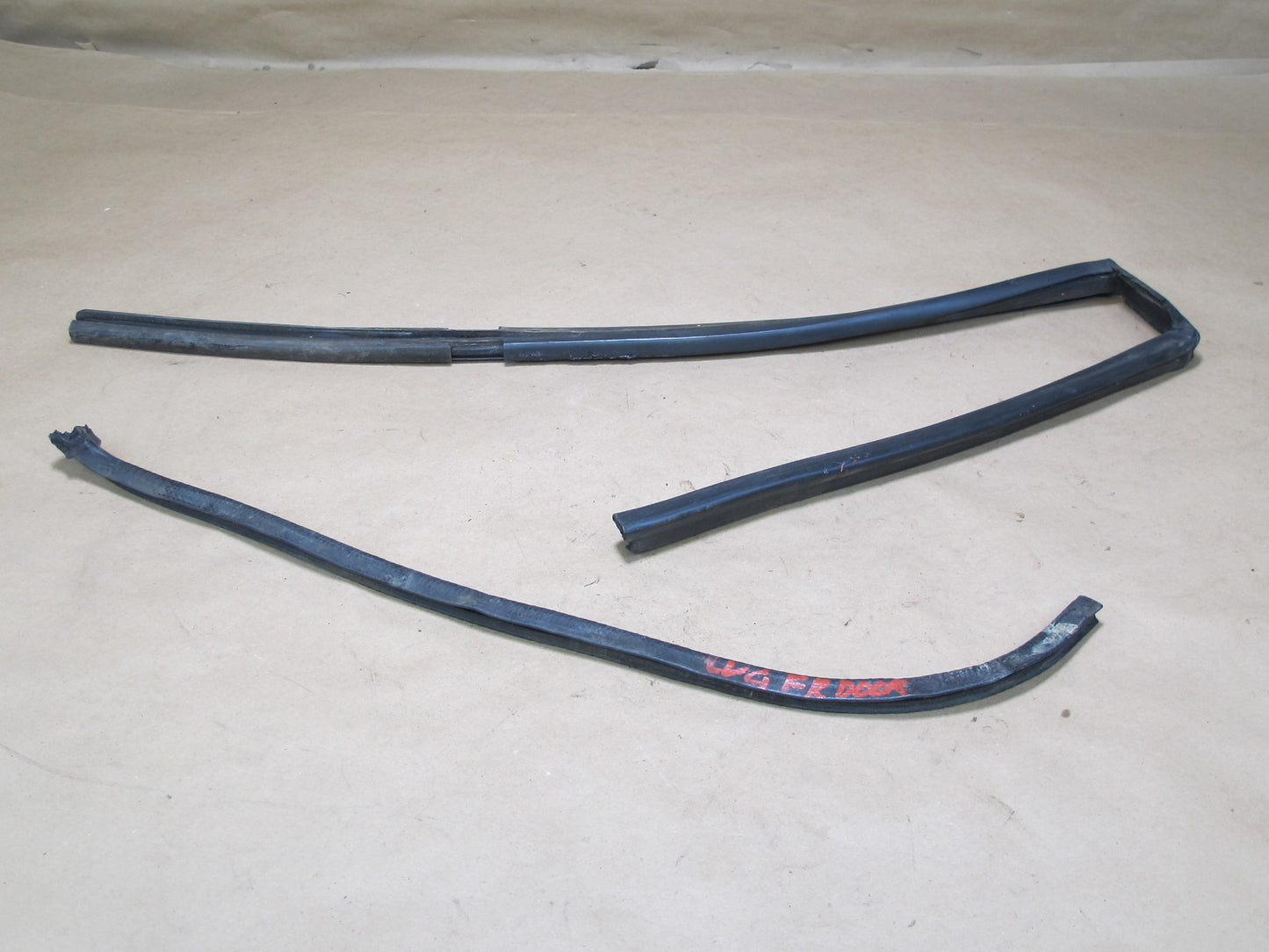 1988 VW MK1 Cabriolet Left & Right Door Header Upper Weatherstrip Seal Set OEM