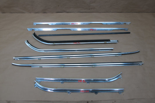 85-89 BMW E24 635 6-SERIES Exterior Window Chrome Trim Molding Panel Set OEM