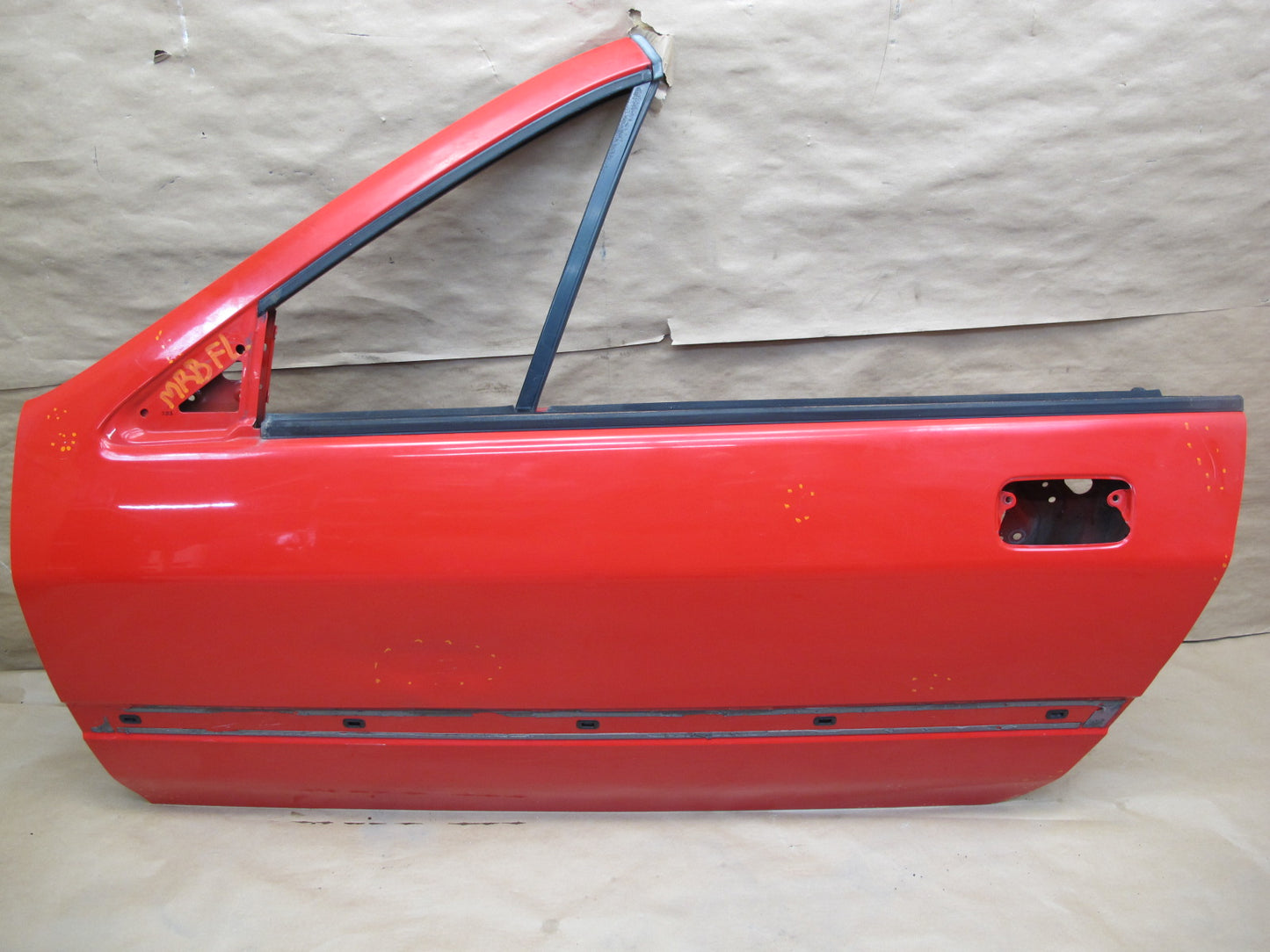 89-91 Mazda RX7 Convertible Left Driver Door Shell Panel RED OEM