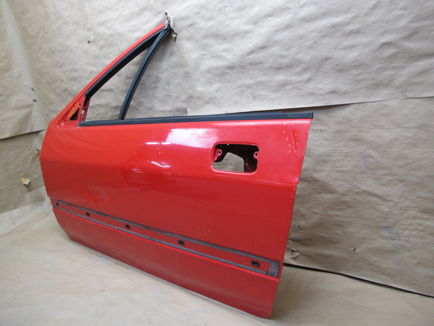 89-91 Mazda RX7 Convertible Left Driver Door Shell Panel RED OEM
