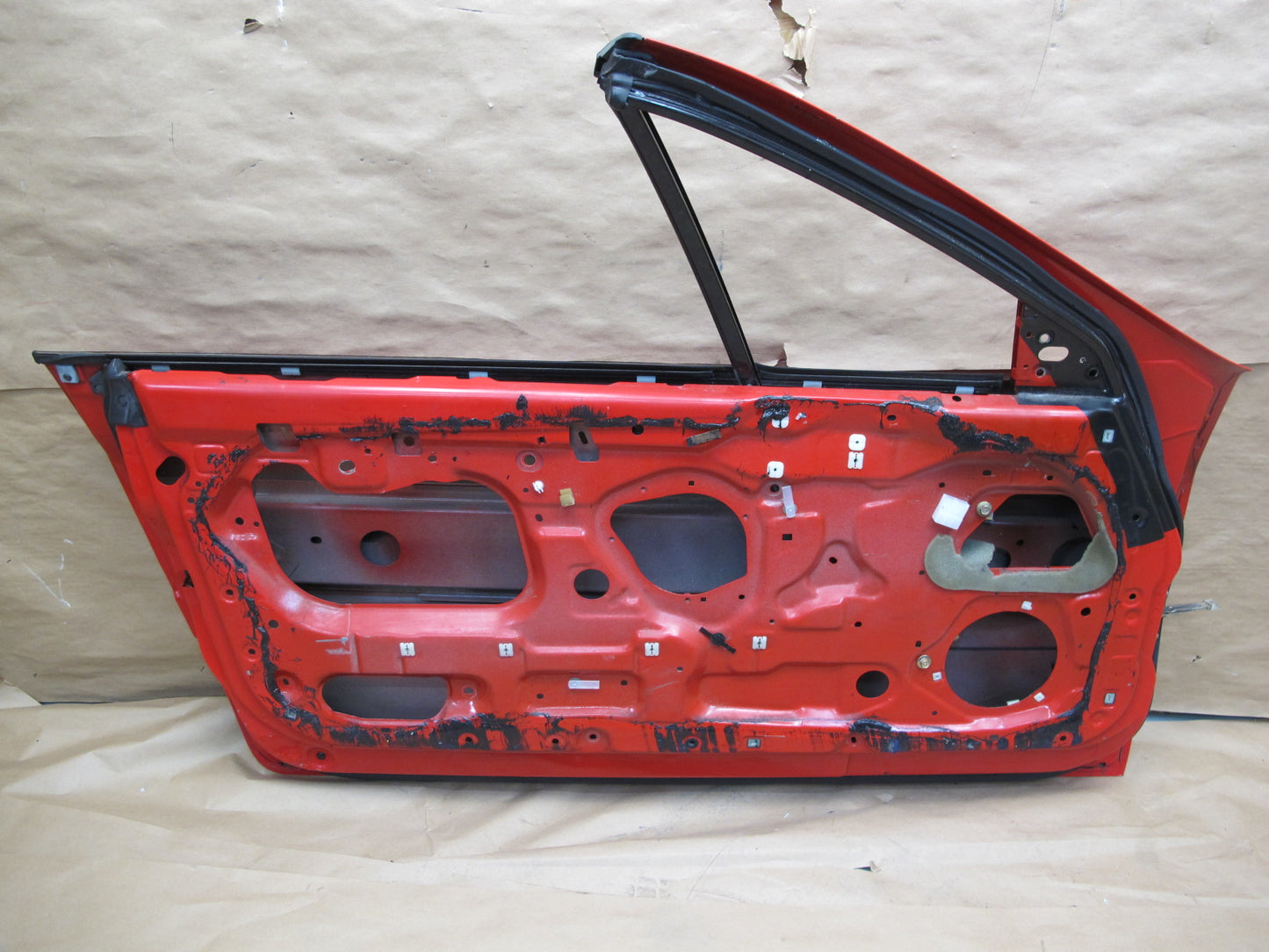 89-91 Mazda RX7 Convertible Left Driver Door Shell Panel RED OEM