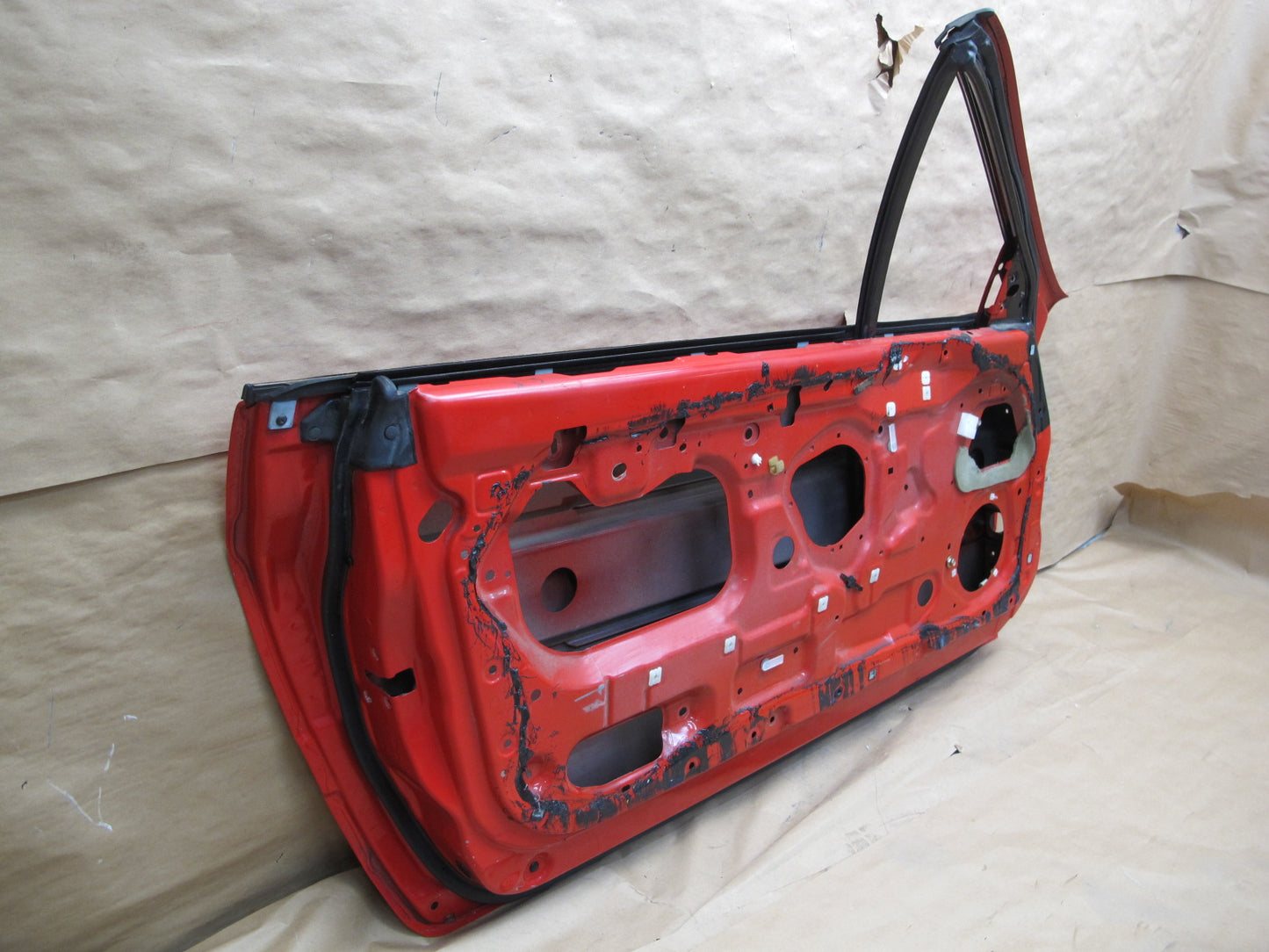 89-91 Mazda RX7 Convertible Left Driver Door Shell Panel RED OEM