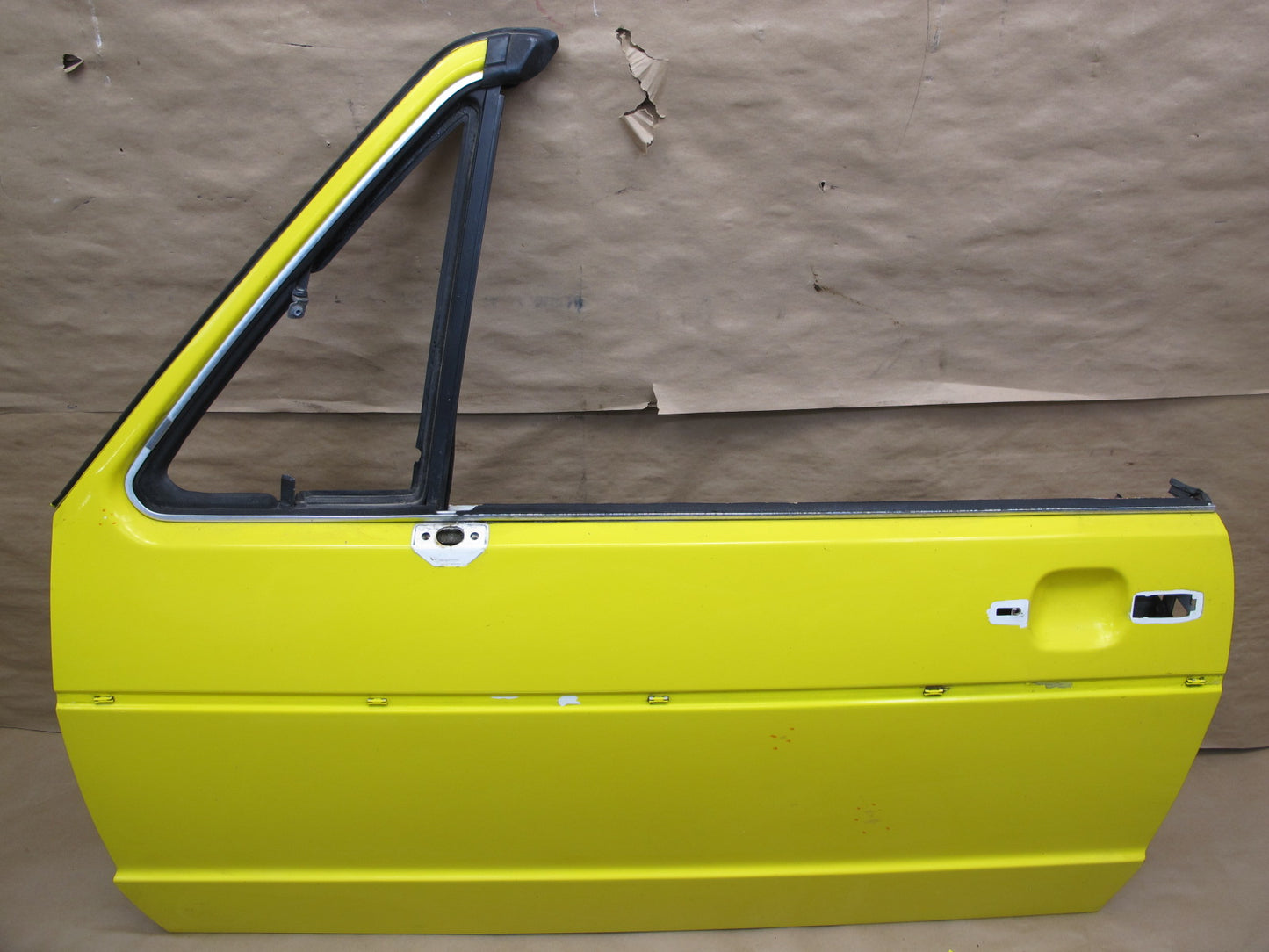 85-93 VW Golf MK1 Cabriolet Left Driver Door Shell Panel Yellow OEM