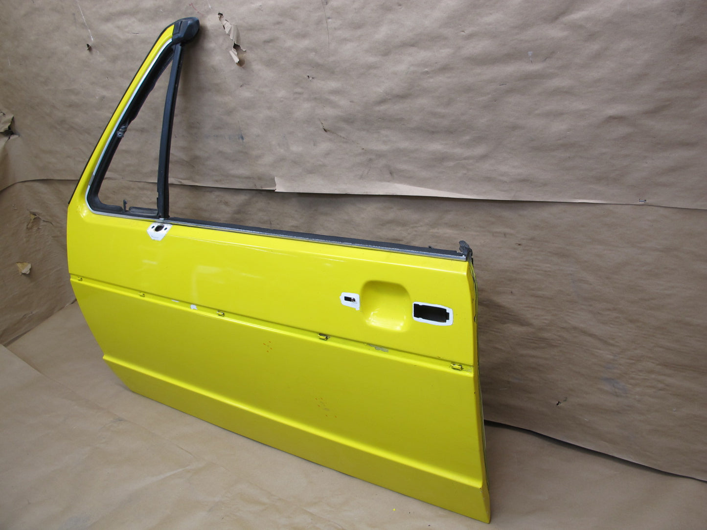 85-93 VW Golf MK1 Cabriolet Left Driver Door Shell Panel Yellow OEM