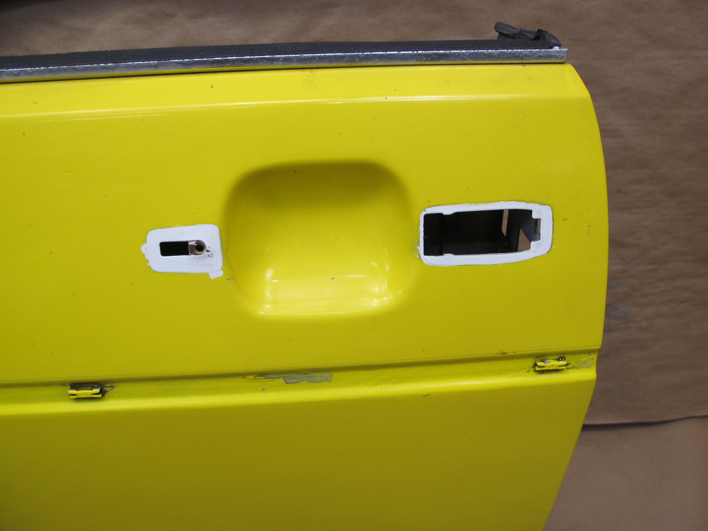 85-93 VW Golf MK1 Cabriolet Left Driver Door Shell Panel Yellow OEM