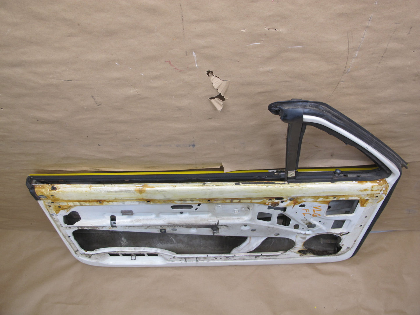 85-93 VW Golf MK1 Cabriolet Left Driver Door Shell Panel Yellow OEM