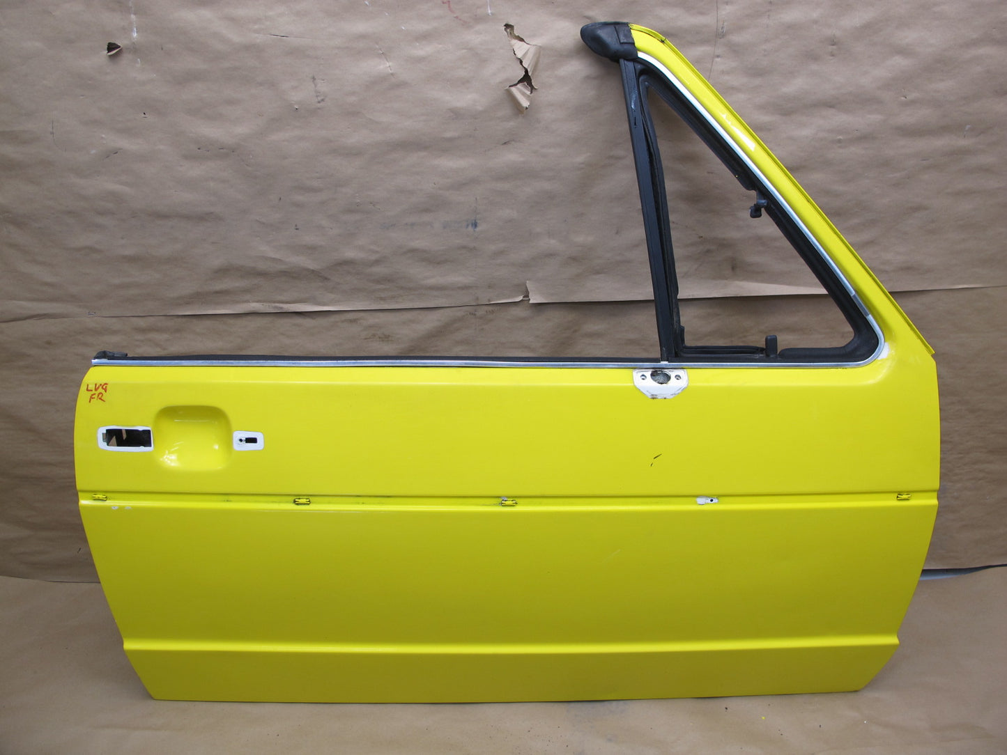 85-93 VW Golf MK1 Cabriolet Right Passenger Door Shell Panel Yellow OEM