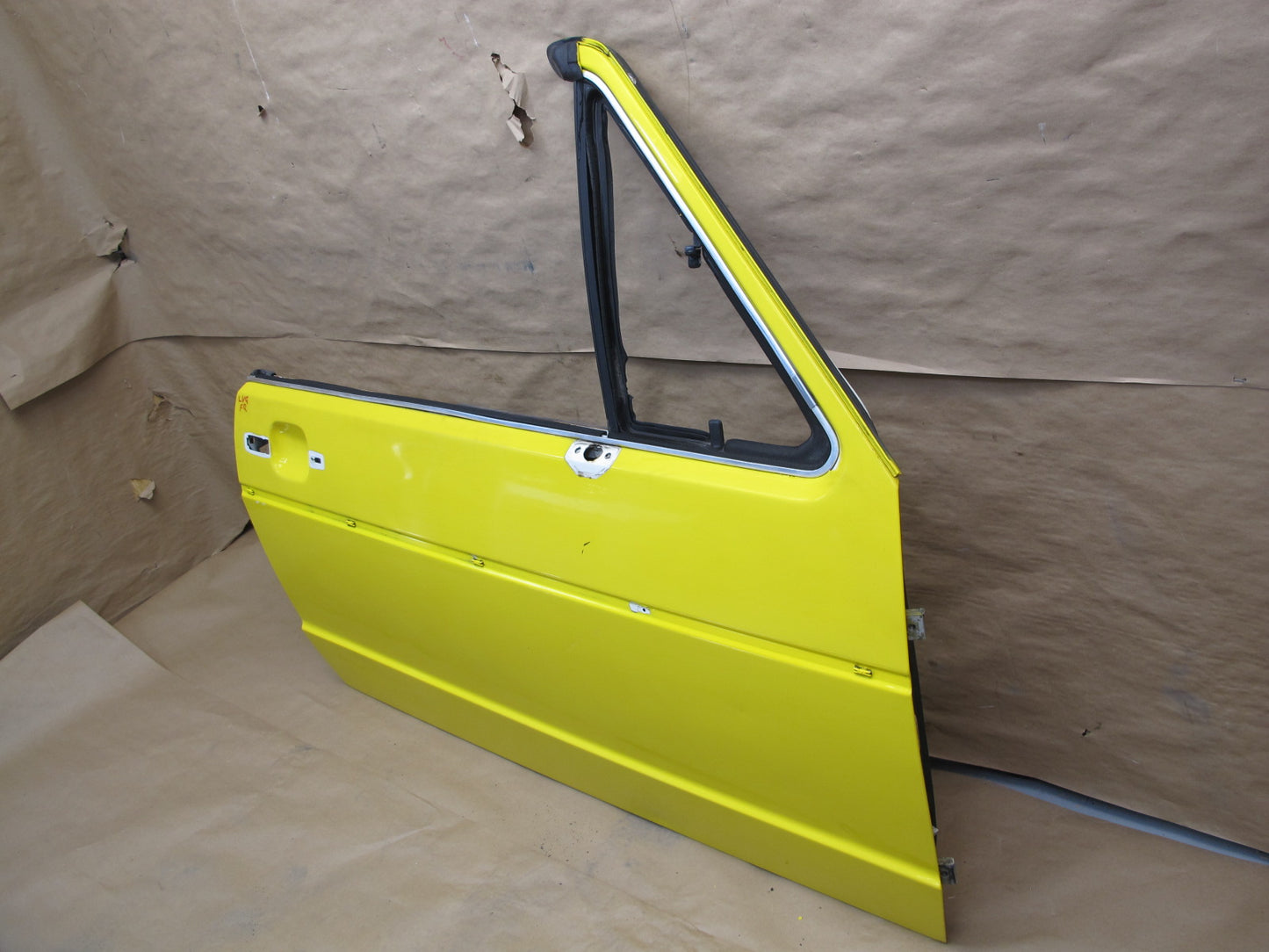 85-93 VW Golf MK1 Cabriolet Right Passenger Door Shell Panel Yellow OEM