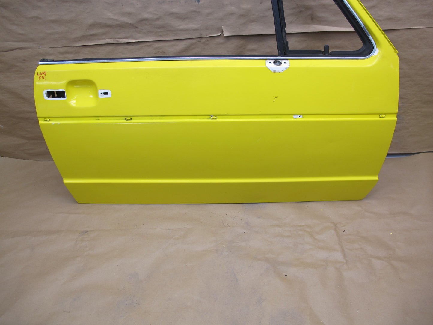 85-93 VW Golf MK1 Cabriolet Right Passenger Door Shell Panel Yellow OEM