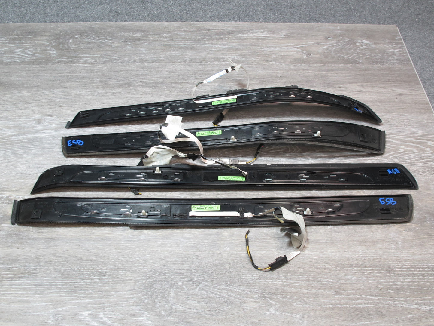 03-05 BMW E66 760Li Set of 4 Front & Rear Iluminated Door Sill Scuff Plate OEM