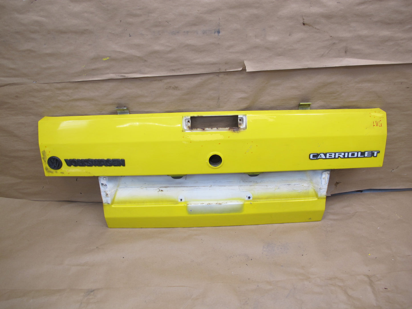 86-93 VW Golf MK1 Cabriolet Rear Trunk Deck Lid Shell Cover Panel Yellow OEM