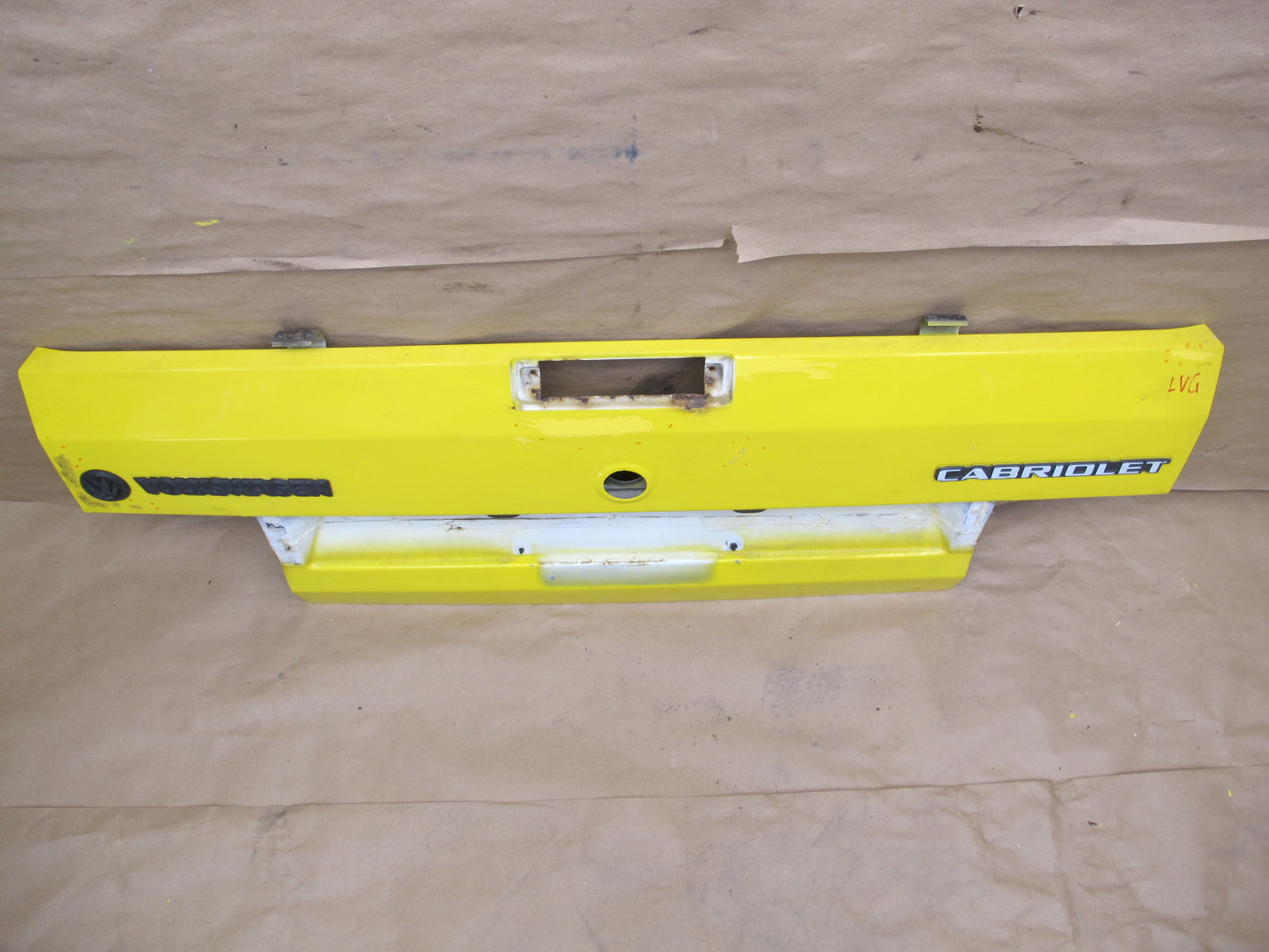 86-93 VW Golf MK1 Cabriolet Rear Trunk Deck Lid Shell Cover Panel Yellow OEM