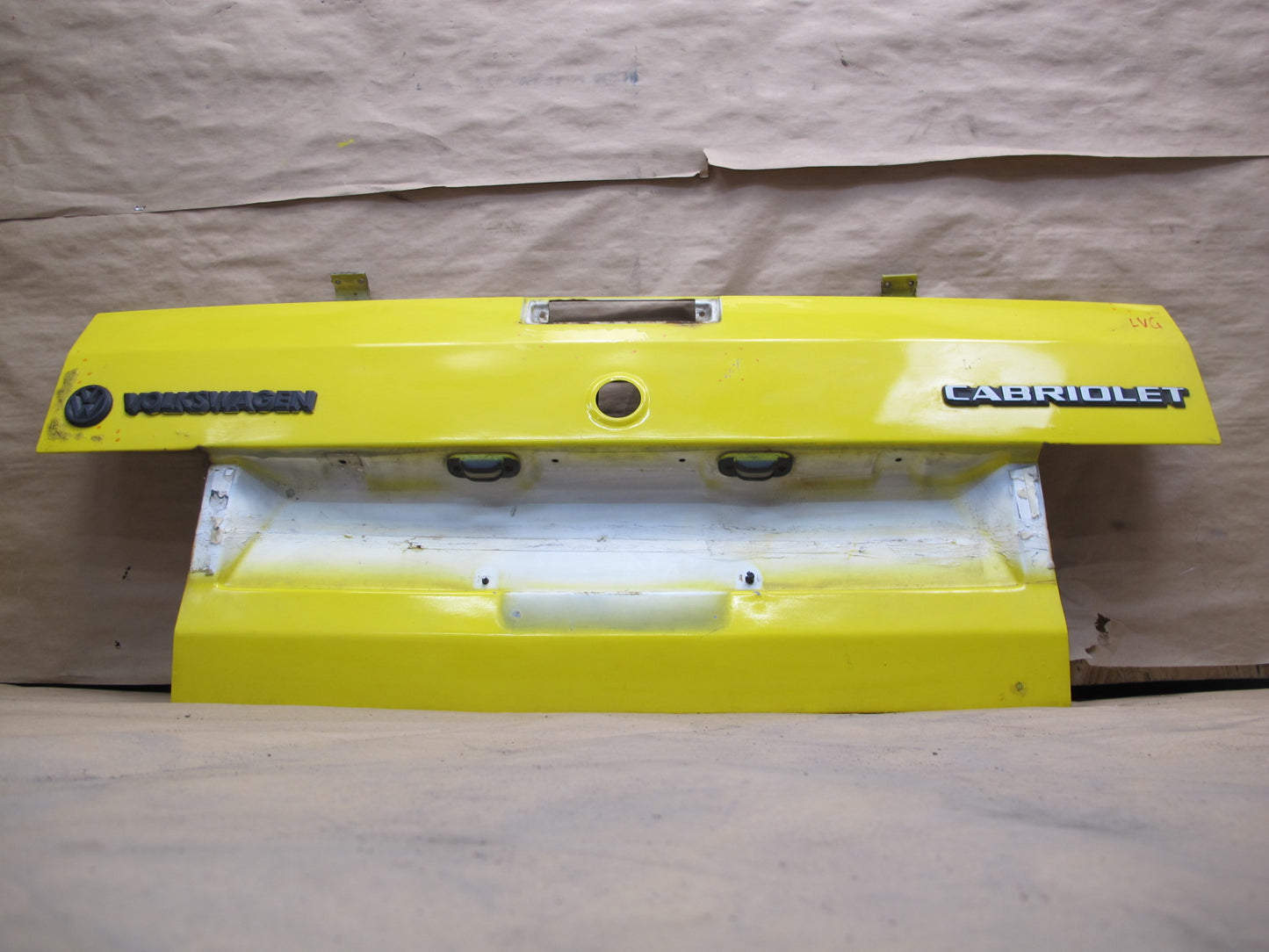 86-93 VW Golf MK1 Cabriolet Rear Trunk Deck Lid Shell Cover Panel Yellow OEM