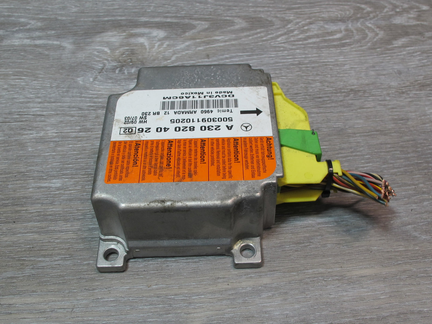 03-06 MERCEDES R230 SL500 SRS AIRBAG CONTROL MODULE UNIT A2308204026 OEM