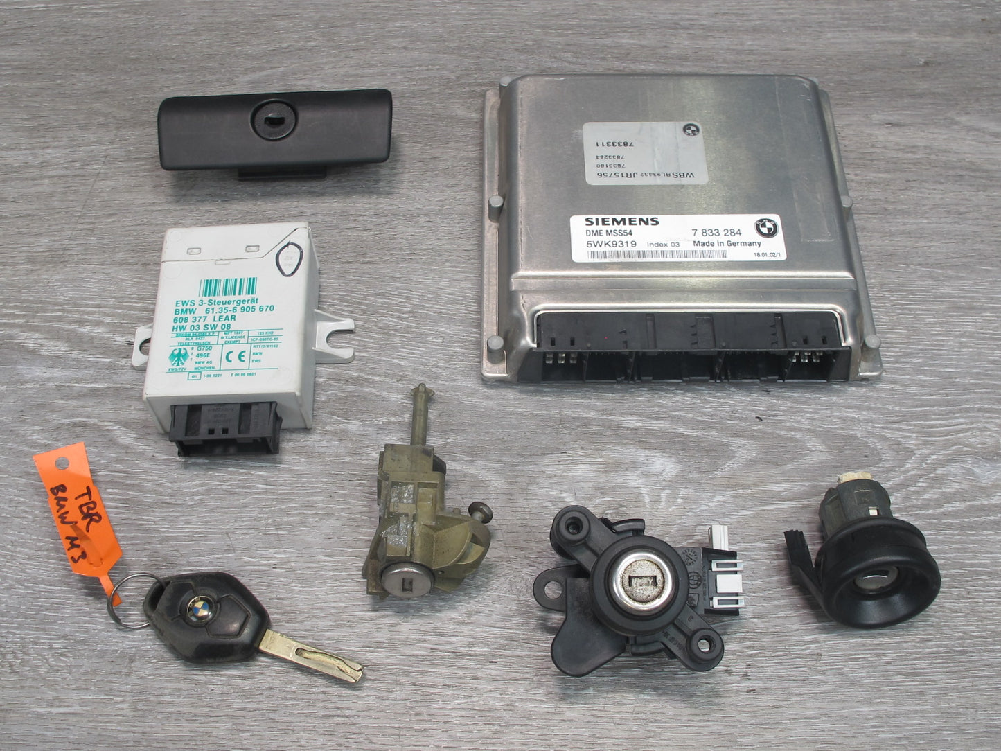 01-02 BMW E46 M3 ECU DME EWS Immo Ignition Glove Trunk Door Lock KEY Set OEM