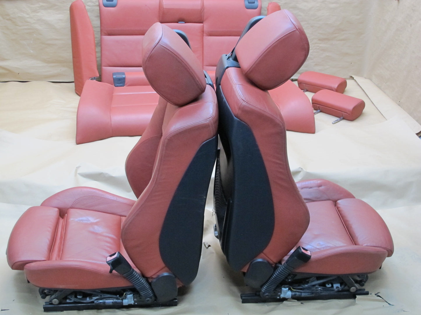 07-09 BMW E93 Convertible Front & Rear Left & Right Leather Sport Seat Set OEM